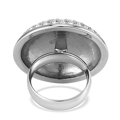Austrian Crystal Ring in Stainless Steel (Size 10.0)
