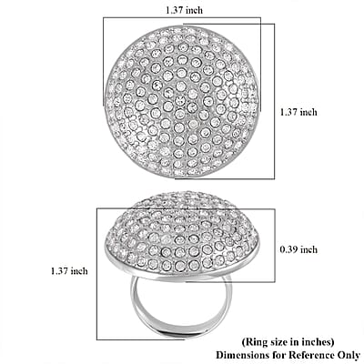 Austrian Crystal Ring in Stainless Steel (Size 10.0)