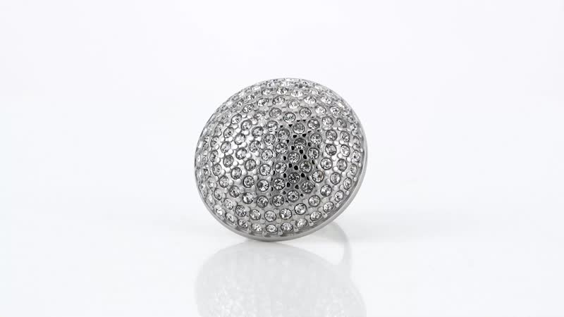 Austrian Crystal Ring in Stainless Steel