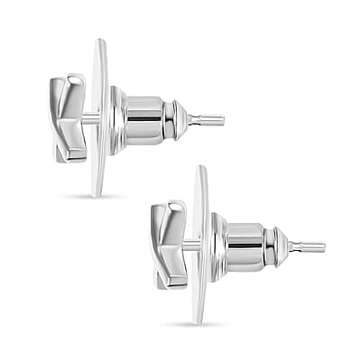 D'Joy Platinum Over Sterling Silver Stud Earrings