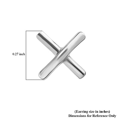 D'Joy Platinum Over Sterling Silver Stud Earrings