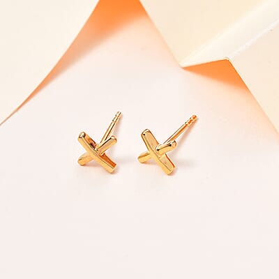 Vermeil Yellow Gold Over Sterling Silver Stud Earrings