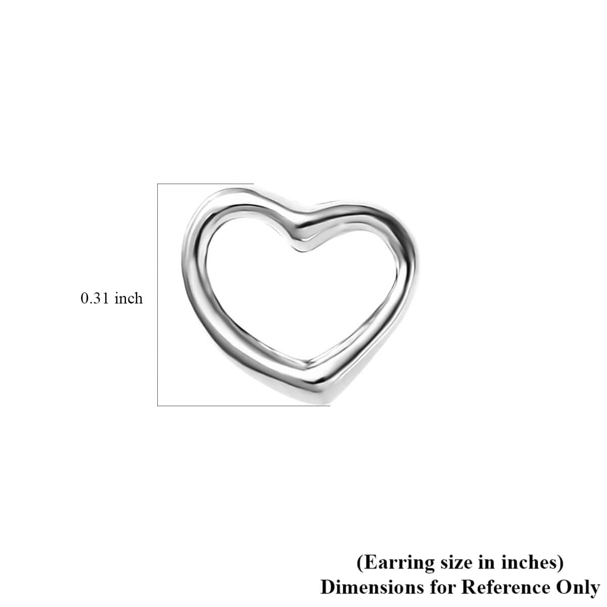 Platinum Over Sterling Silver Heart Earrings (1 g) image number 5