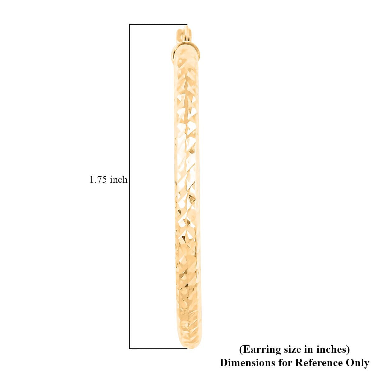 14K Yellow Gold 40X3mm Diamond-Cut Hoop Earrings 3 Grams image number 3