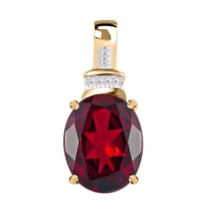 Luxoro 10K Yellow Gold Premium Tanzanian Wine Garnet and Diamond Pendant 2.75 ctw