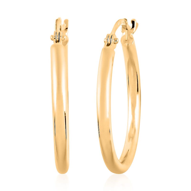 Sculpted Hoop Earrings in 14K YG
