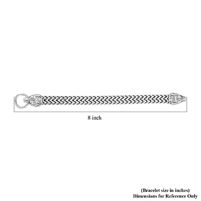 Wolf Head Franco Chain Bracelet in Stainless Steel (8.50 In)