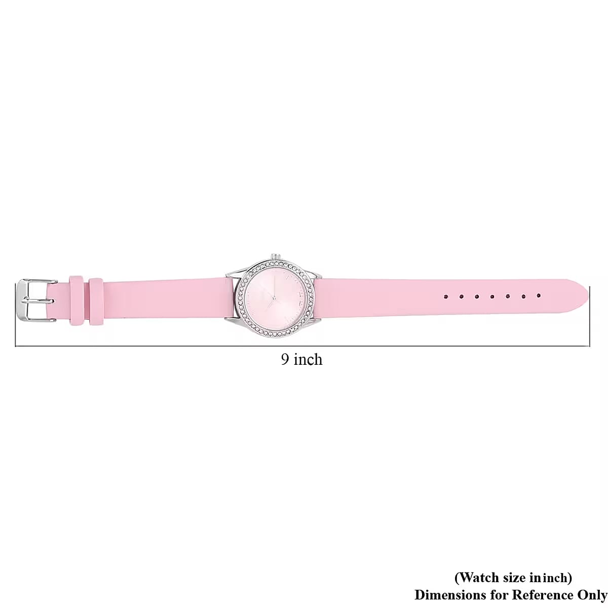 Strada Austrian Crystal Japanese Movement Watch with Pink Vegan Leather Strap image number 6