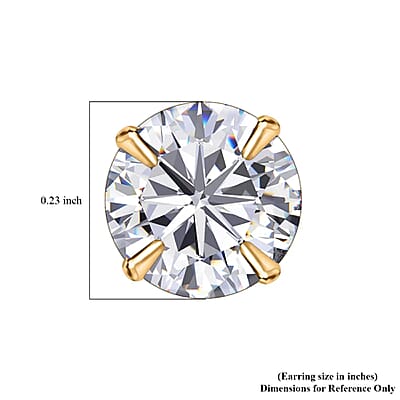 14K Yellow Gold Crystal Stud Earrings, Crystal Studs, Solitaire Studs, Crystal Earrings, Solitaire Earrings, 14K Yellow Gold Studs