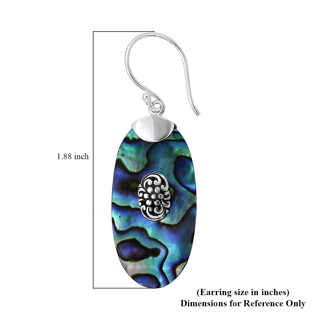 Sponge Coral Oval Shape Earrings in Sterling Silver image number 4