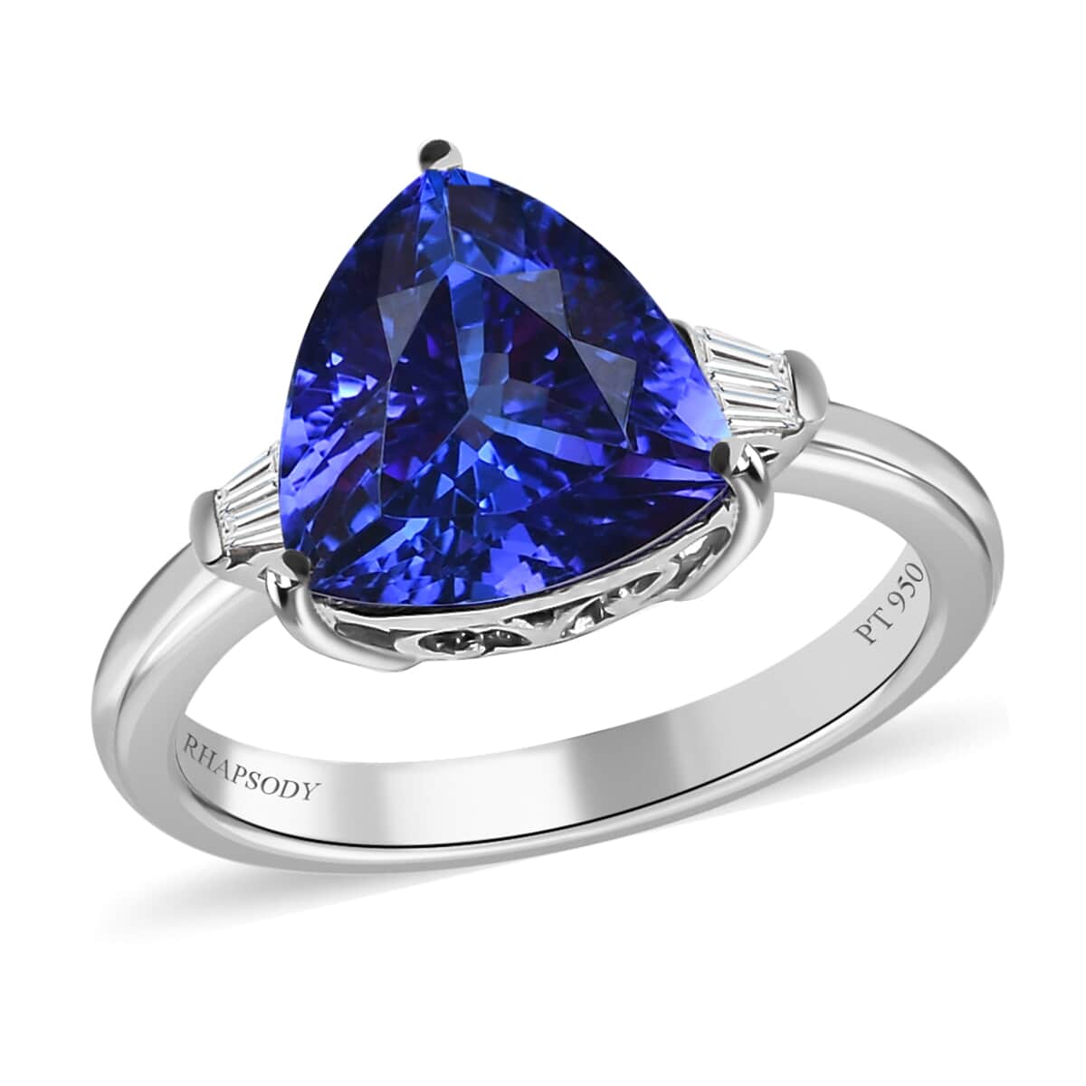 TLV RHAPSODY 950 Platinum AAAA Tanzanite, Diamond (E-F, VS2) Ring (Size 10.0) (4.90 g) 3.50 ctw image number 0