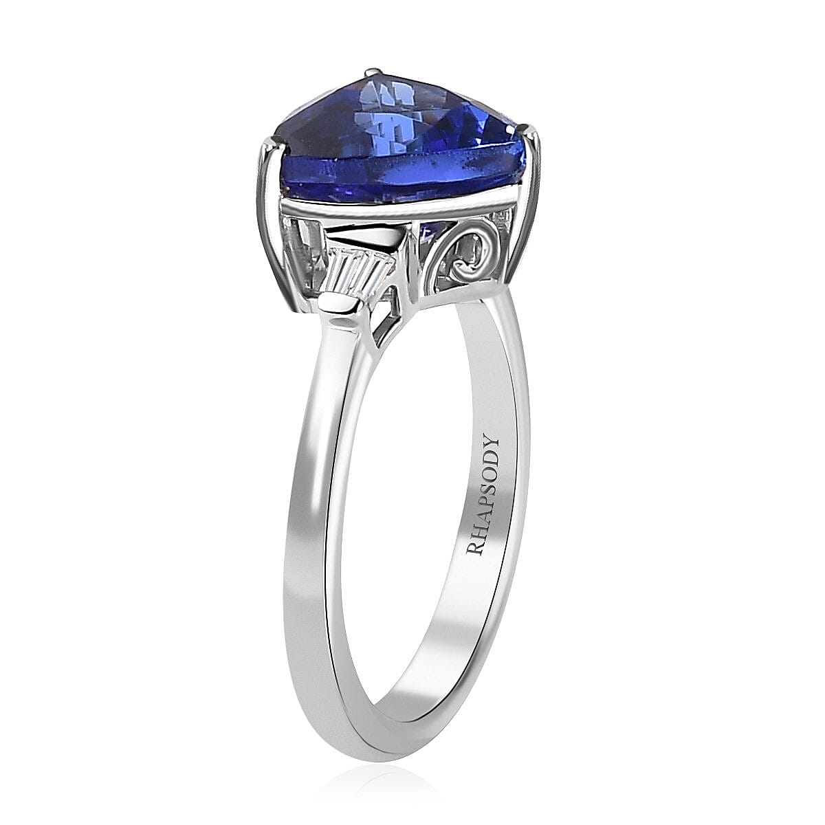 Rhapsody 950 Platinum AAAA Tanzanite and E-F VS2 Diamond Ring (Size 8.0) 5.15 Grams 3.40 ctw image number 3