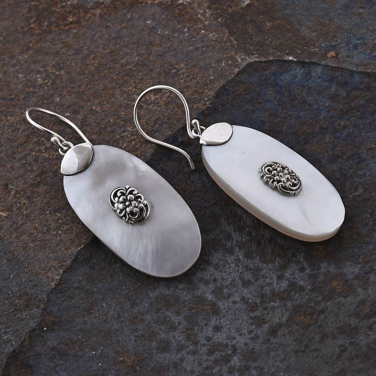 Mother Of Pearl Earrings in Sterling Silver image number 1