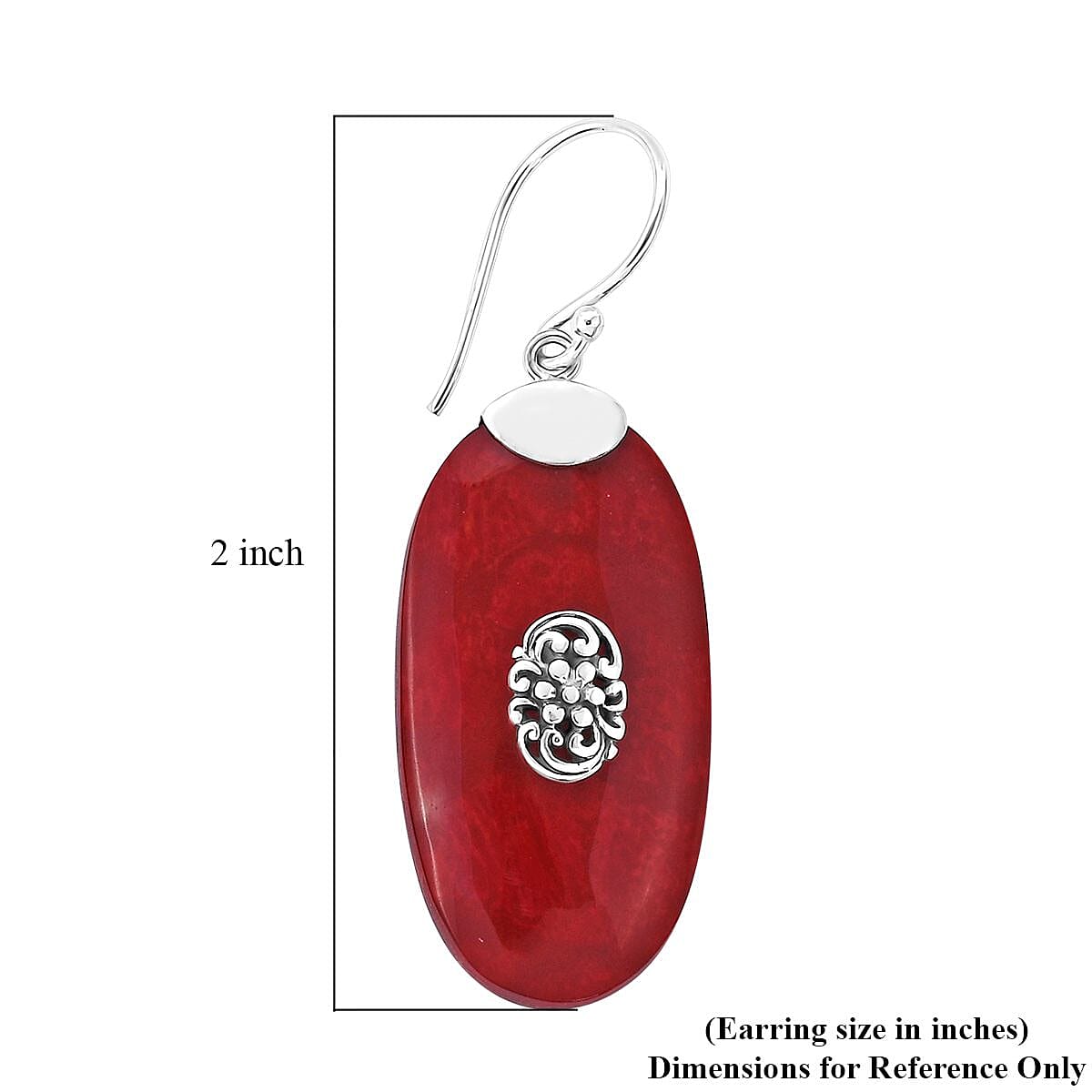Sponge Coral Oval Shape Earrings in Sterling Silver image number 4
