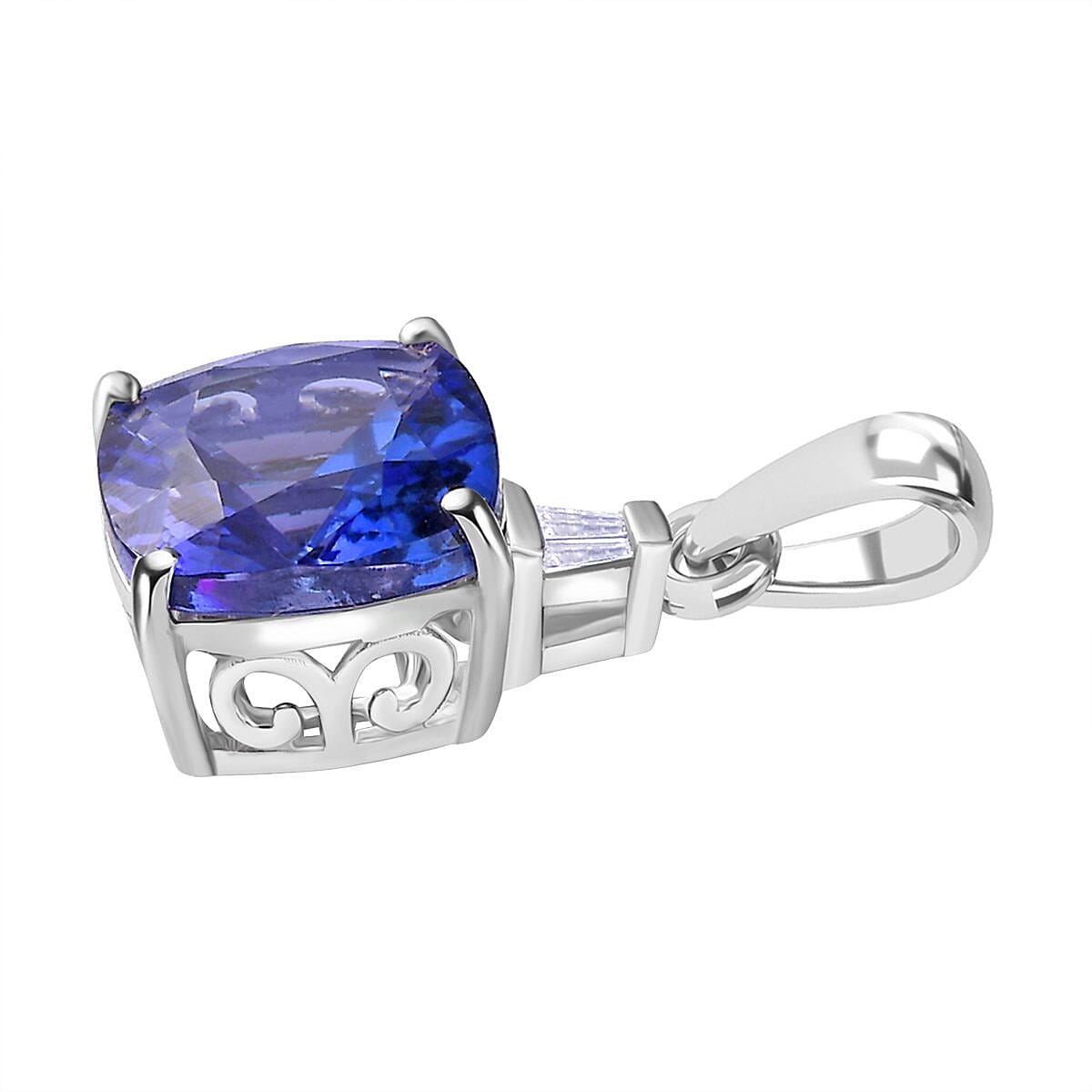 TLV RHAPSODY 950 Platinum AAAA Tanzanite, Diamond (E-F, VS2) Pendant (2.10 g) 3.65 Carat Total Weight image number 3