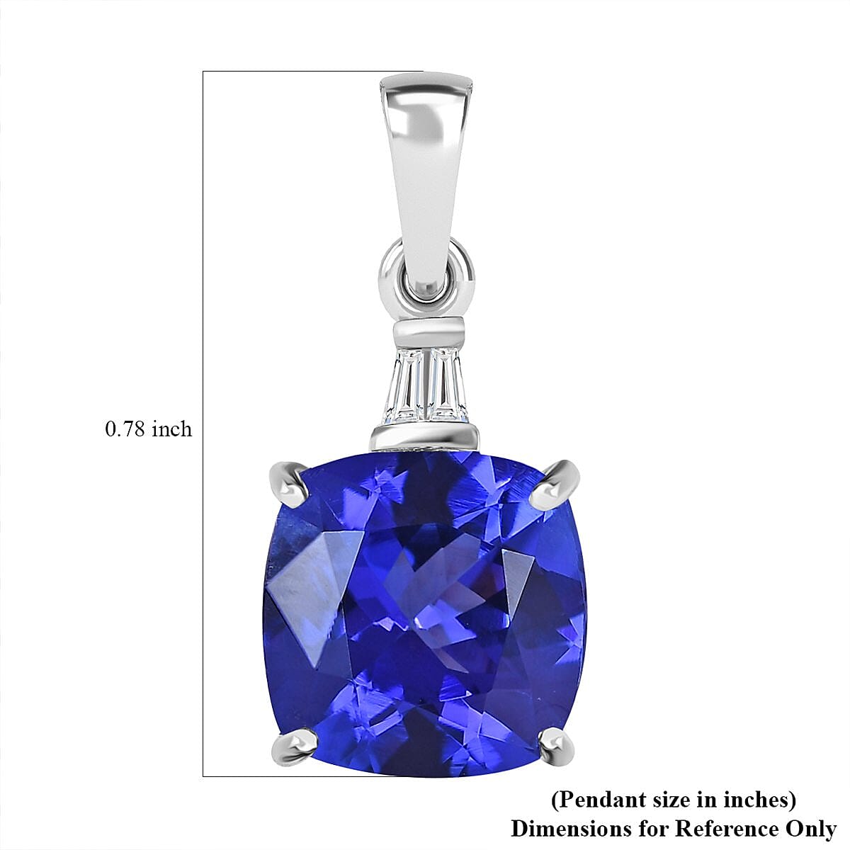 TLV RHAPSODY 950 Platinum AAAA Tanzanite, Diamond (E-F, VS2) Pendant (2.10 g) 3.65 Carat Total Weight image number 5