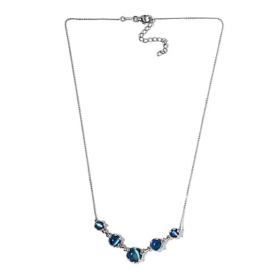 Aurora Moonstone (D) Necklace 18 Inches in Platinum Over Sterling Silver 9.50 ctw