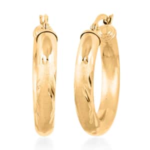 14K Yellow Gold Diamond-Cut Hoop Earrings 3.30 Grams