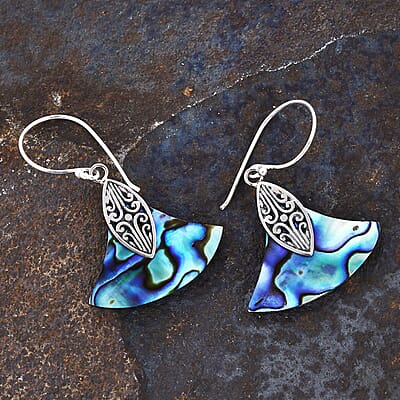Abalone Shell Earrings in Sterling Silver