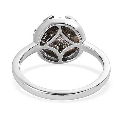 Aurora Moonstone (D) Solitaire Ring in Platinum Over Sterling Silver (Size 10.0) 4.00 ctw