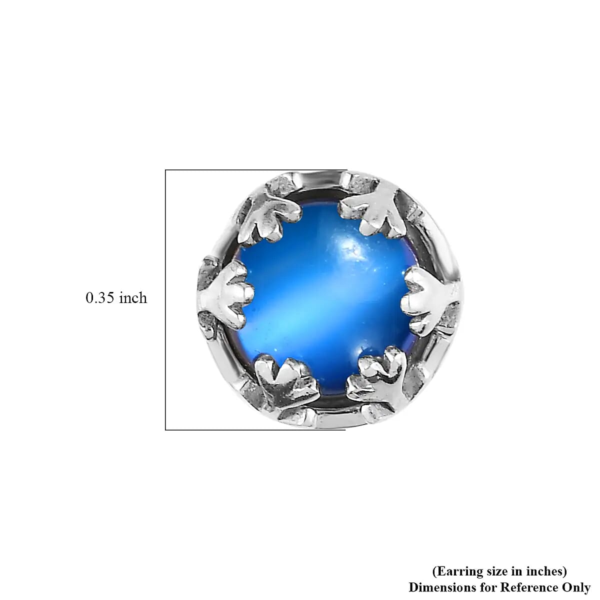 Aurora Moonstone Earrings, Solitaire Stud Earrings, Moonstone Studs, Sterling Silver Earrings 3.00 ctw image number 6