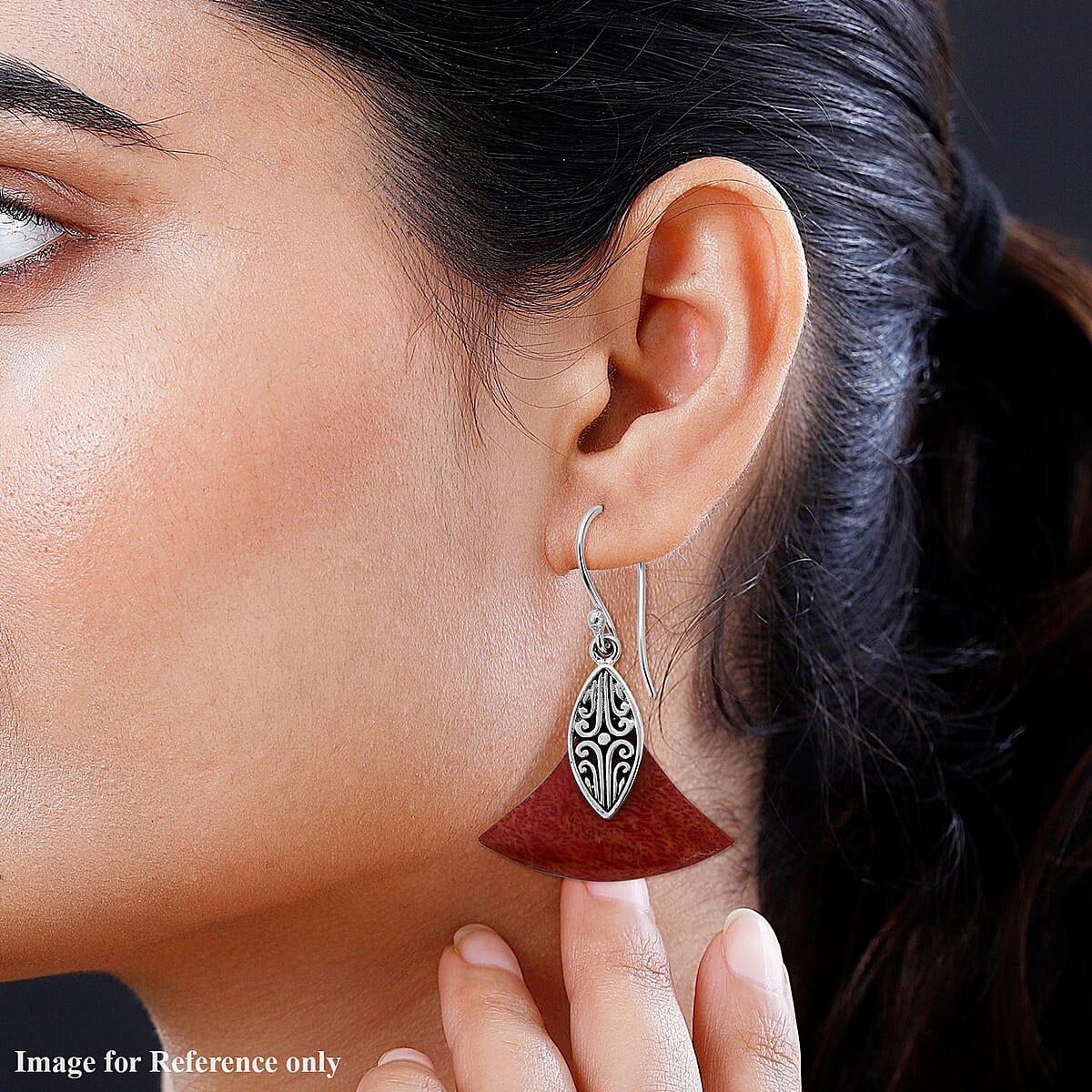 Sponge Coral Earrings in Sterling Silver image number 2