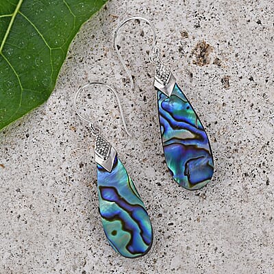 Abalone Shell Earrings in Sterling Silver