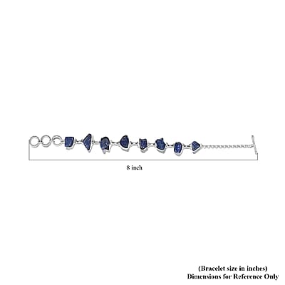 Artisan Crafted Rough Cut Tanzanite Toggle Clasp Bracelet in Sterling Silver (7.25 In) 30.00 ctw