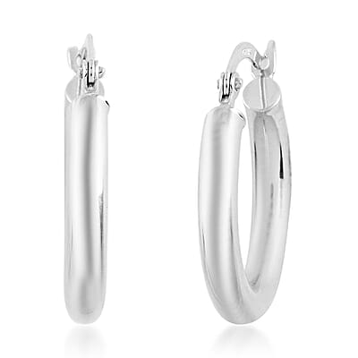 14K White Gold Hoop Earrings