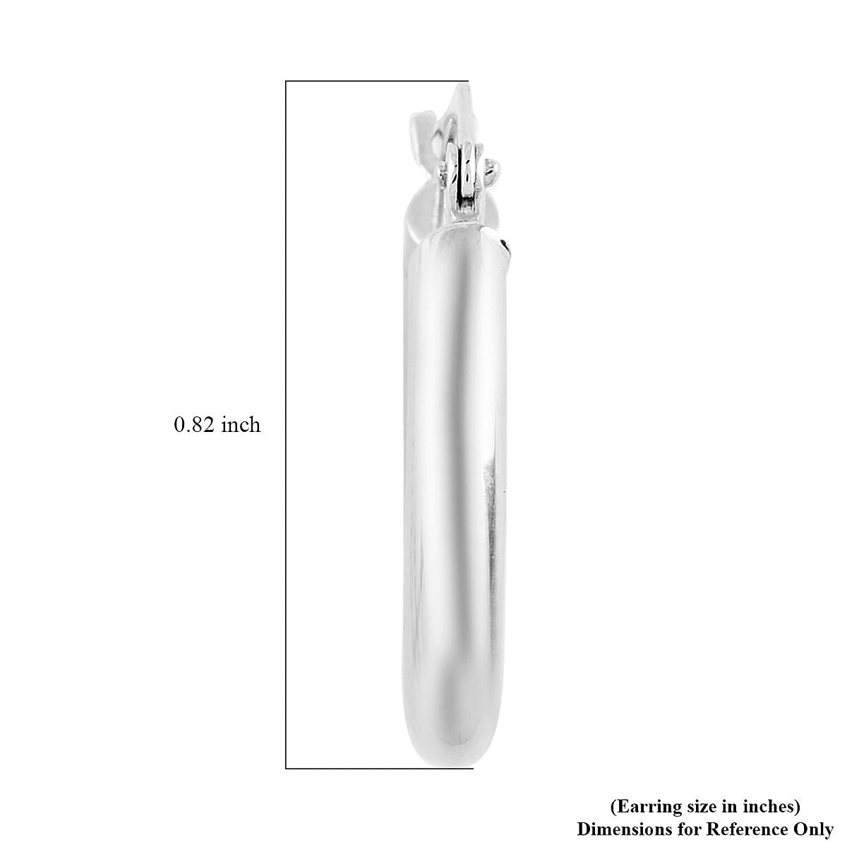 14K White Gold 3X20mm Hoop Earrings image number 3