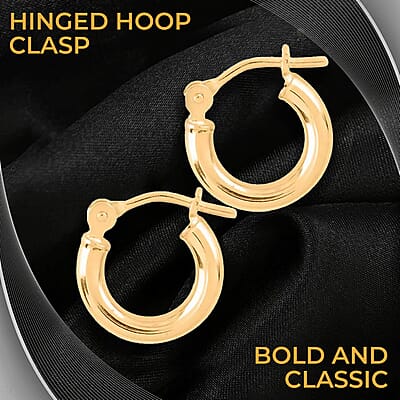 10K Yellow Gold Hoop Earrings, Gold Hoops, Gold Earrings, Gold Jewelry For Her, Hinged Hoop Earrings, Birthday Gift For Her
