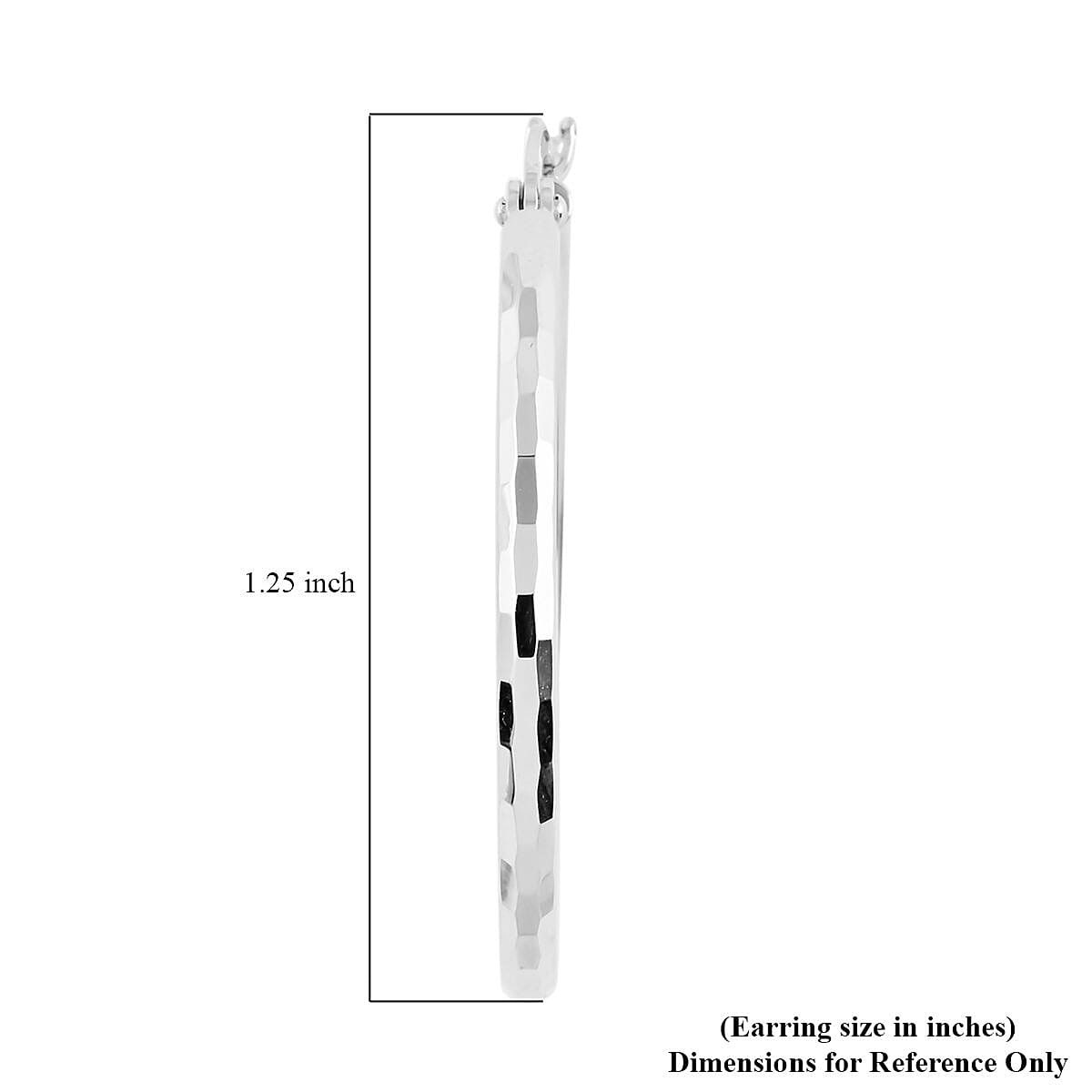 14K White Gold Diamond-Cut Hoop Earrings 2.30 Grams image number 3