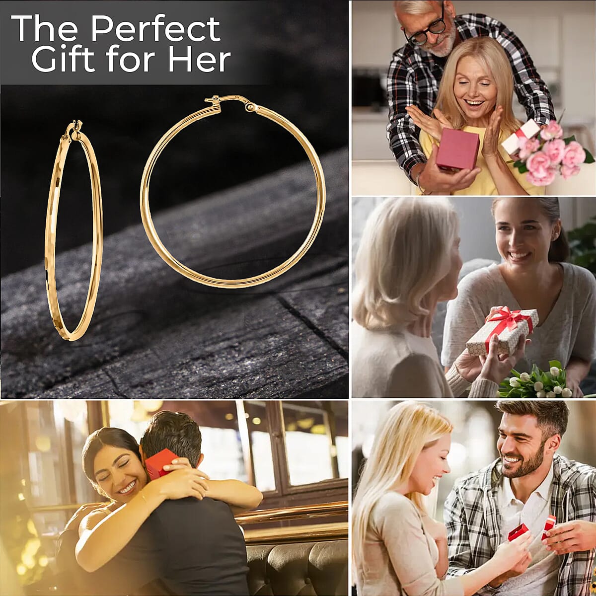 14K Yellow Gold Diamond-Cut Hoop Earrings 3.40 Grams image number 4