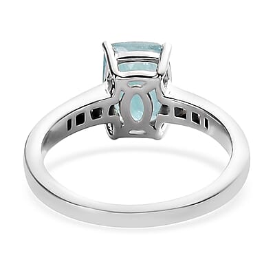 Premium Grandidierite and Diamond Ring in Platinum Over Sterling Silver (Size 10.0) 1.60 ctw