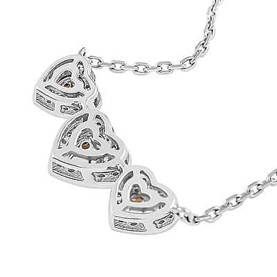 Eternal Love Collection 14K Yellow and White Gold Natural Yellow & White Diamond (SI) Necklace (18 Inches) (5.1 g) 0.80 ctw