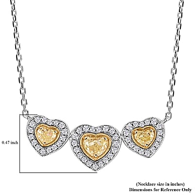 Eternal Love Collection 14K Yellow and White Gold Natural Yellow & White Diamond (SI) Necklace (18 Inches) (5.1 g) 0.80 ctw