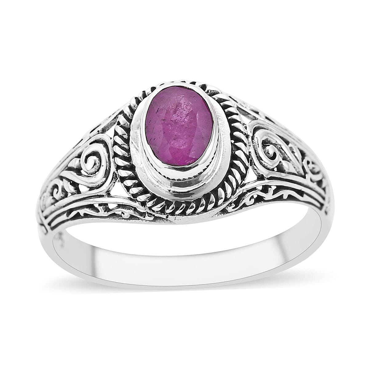 Bali Legacy Ilakaka Hot Pink Sapphire (FF) Ring in Sterling Silver 1.15 ctw image number 0