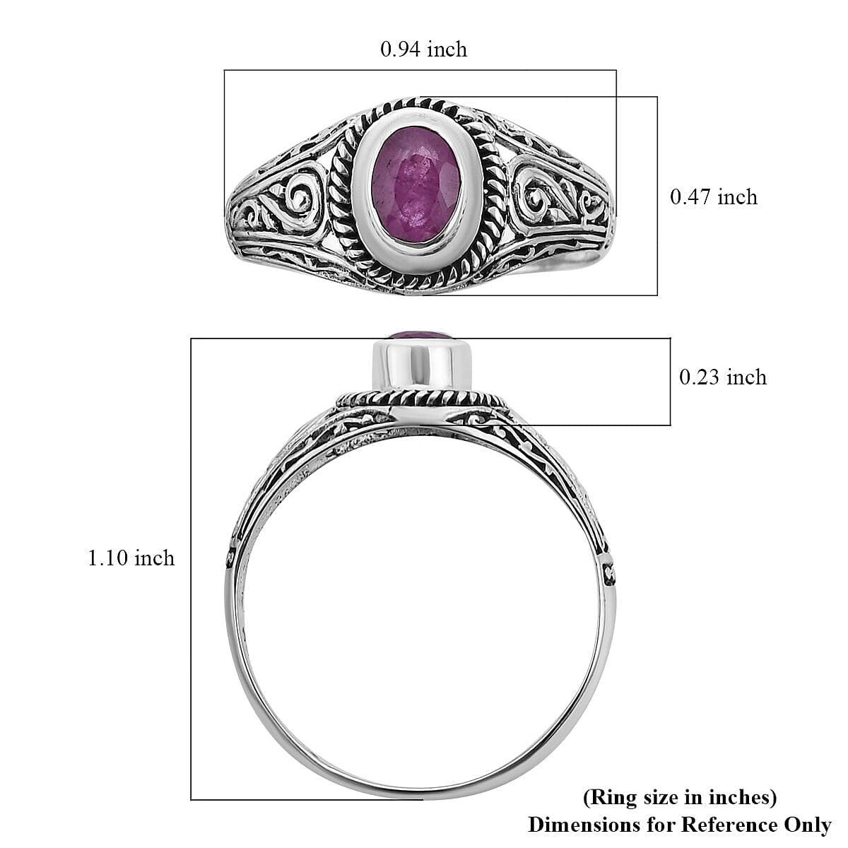 Bali Legacy Ilakaka Hot Pink Sapphire (FF) Ring in Sterling Silver 1.15 ctw image number 5