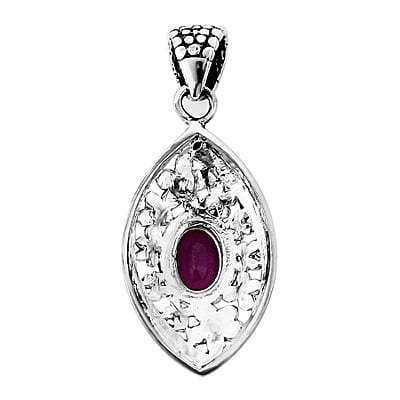 Bali Legacy Niassa Ruby (FF) Pendant in Sterling Silver 1.00 ctw