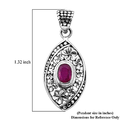 Bali Legacy Niassa Ruby (FF) Pendant in Sterling Silver 1.00 ctw