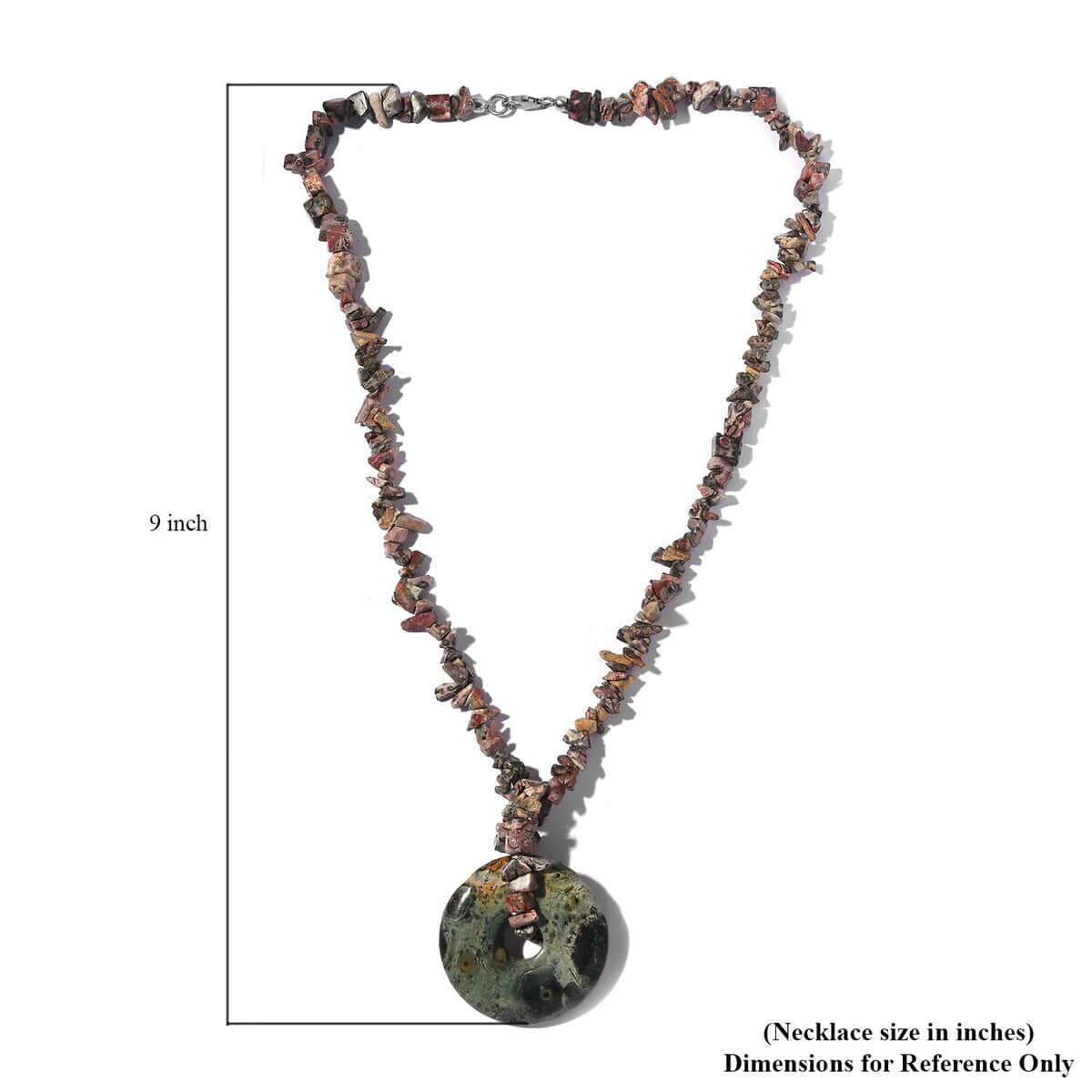 Jasper and Rhodonite Beaded and Chips Necklace 20 Inches in Sterling Silver 209.50 ctw image number 5