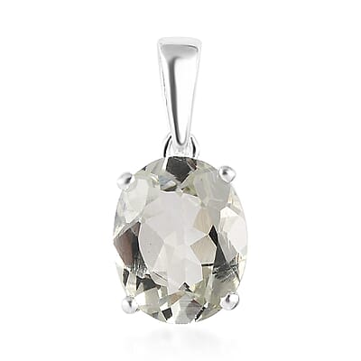 Montezuma Prasiolite Solitaire Pendant in Sterling Silver 2.35 ctw