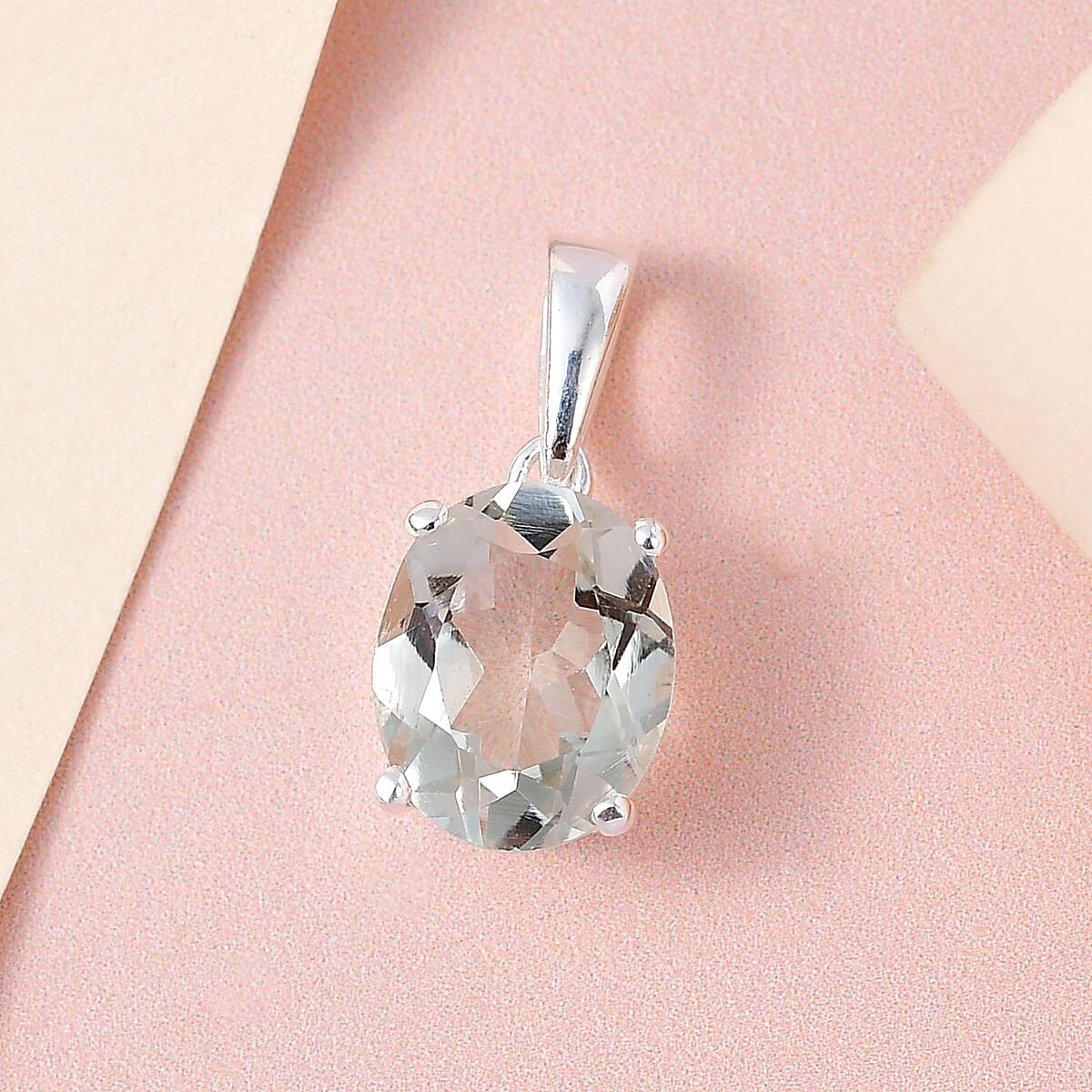 Montezuma Prasiolite Solitaire Pendant in Sterling Silver (Delivery in 7-10 Business Days) 2.35 ctw image number 1