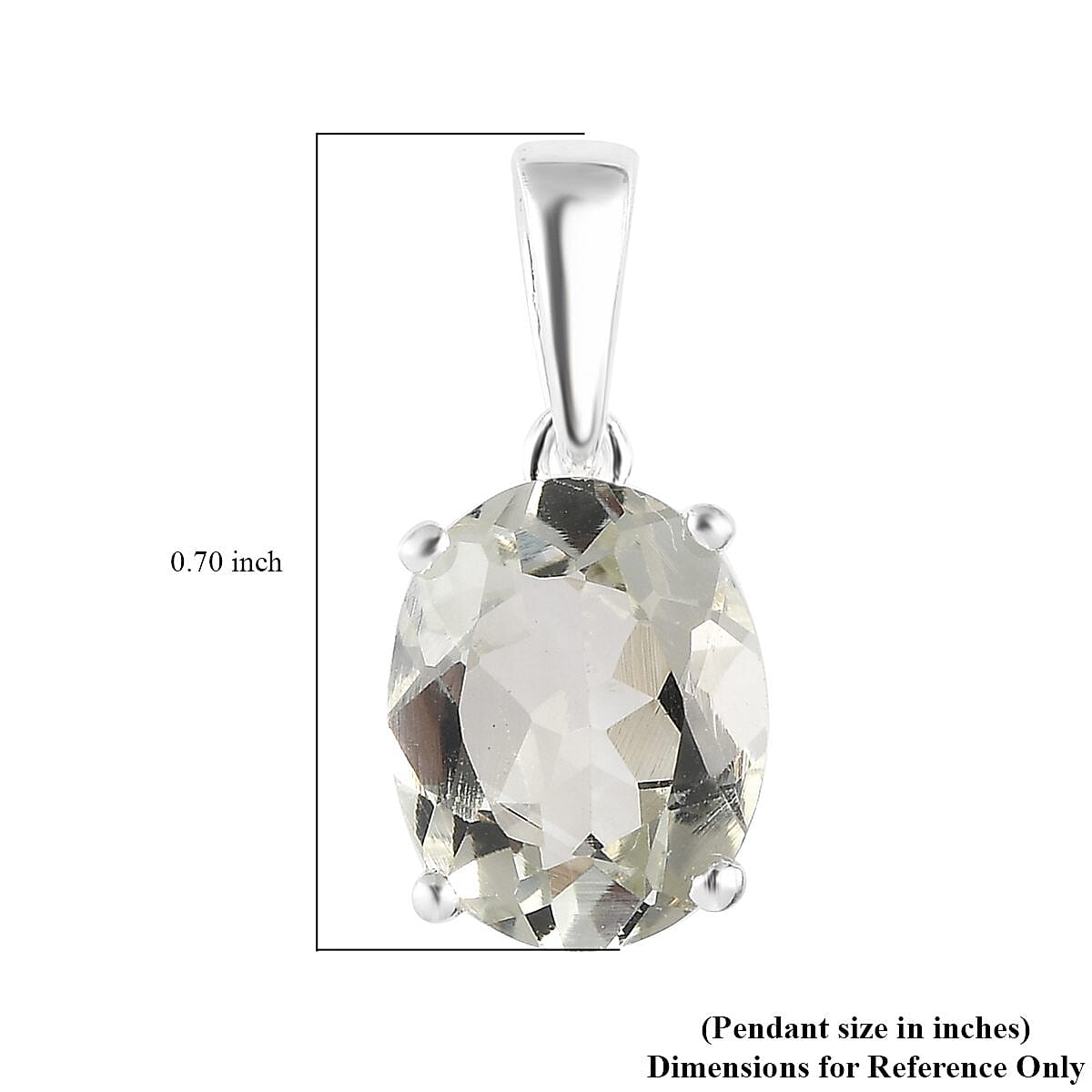 Montezuma Prasiolite Solitaire Pendant in Sterling Silver (Delivery in 7-10 Business Days) 2.35 ctw image number 5