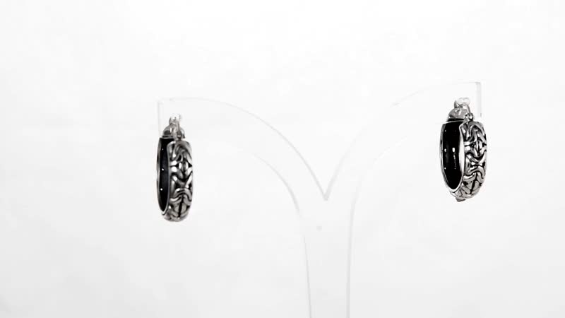 Bali Legacy Hoop Earrings, Sterling Silver Earrings, Silver Hoops, Filigree Hoop Earrings 6.60 Grams