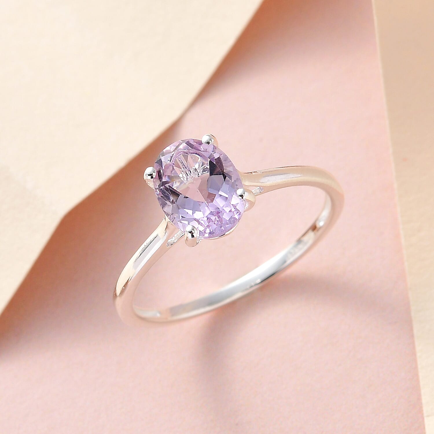 Rose De France Amethyst Solitaire Ring in Sterling Silver (Size 11.0) 1.75 ctw