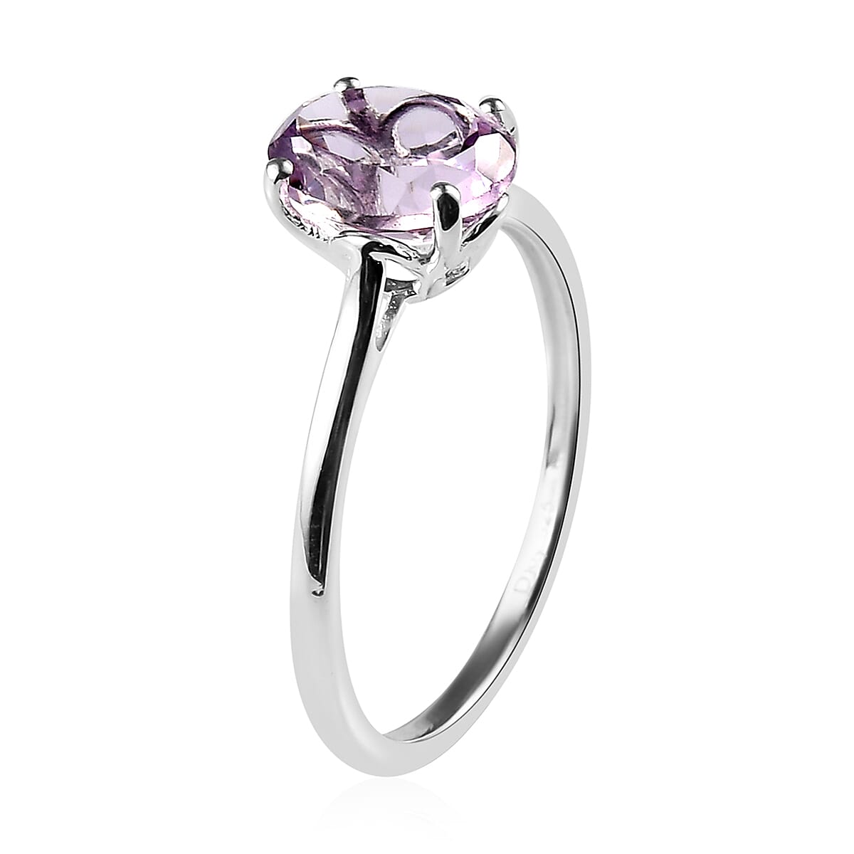 Rose De France Amethyst Solitaire Ring in Sterling Silver (Size 11.0) 1.75 ctw