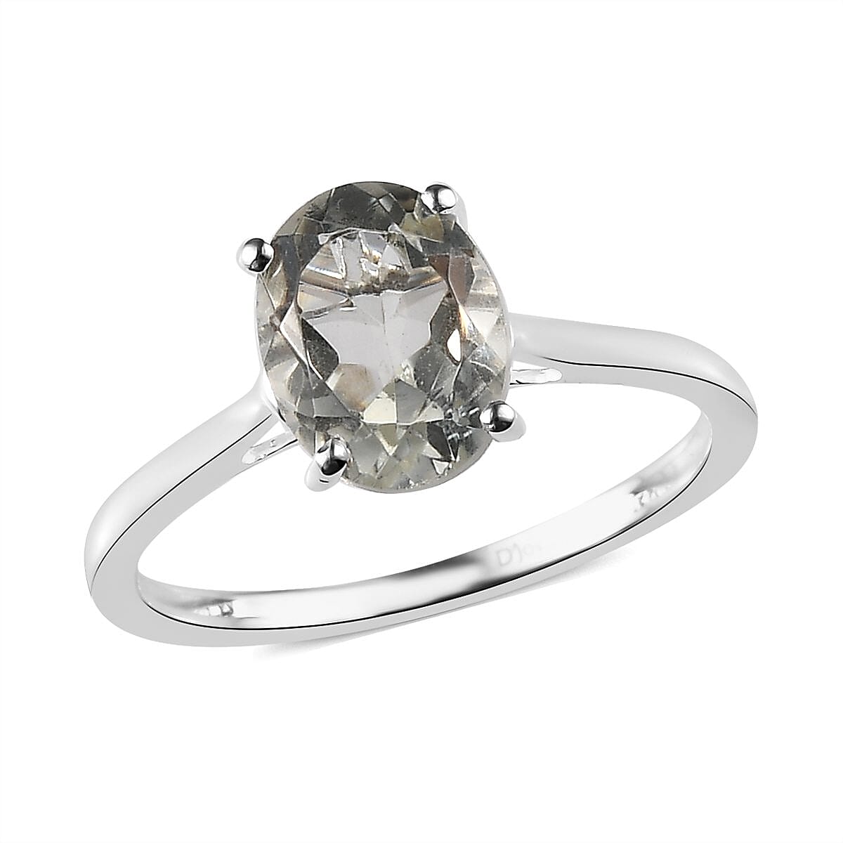 Montezuma Prasiolite Solitaire Ring in Sterling Silver (Size 7.0) 1.75 ctw