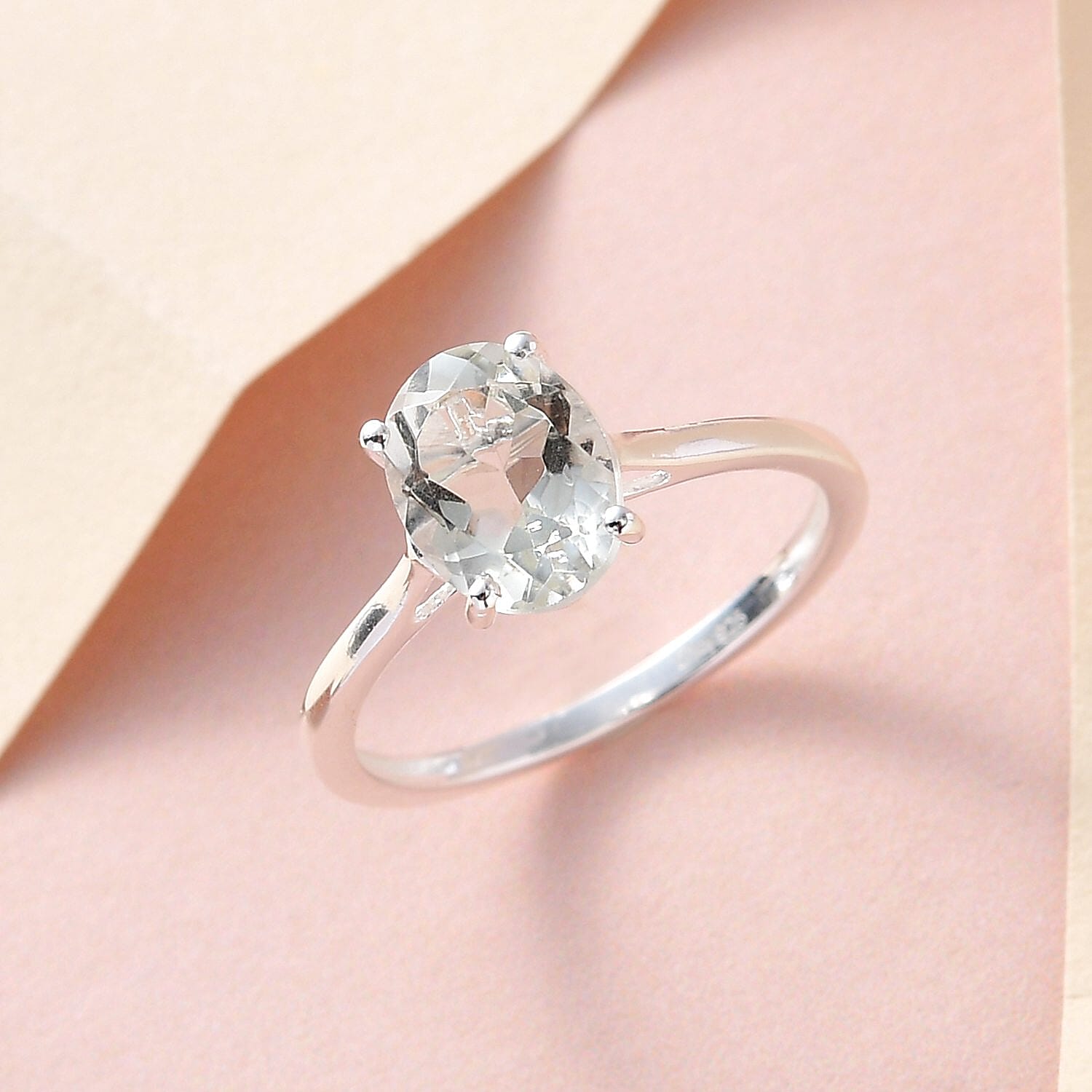 Montezuma Prasiolite Solitaire Ring in Sterling Silver (Size 7.0) 1.75 ctw