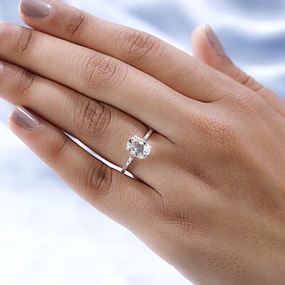 Montezuma Prasiolite Solitaire Ring in Sterling Silver (Size 7.0) 1.75 ctw